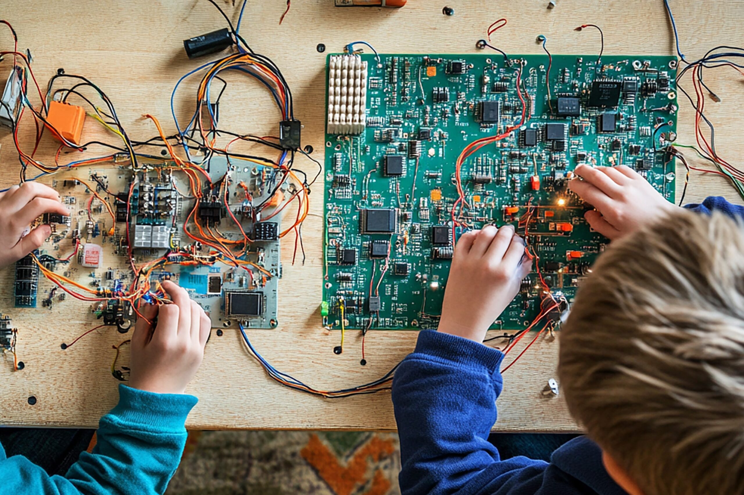 quotstudents-collaborating-circuit-projectquot 3x2
